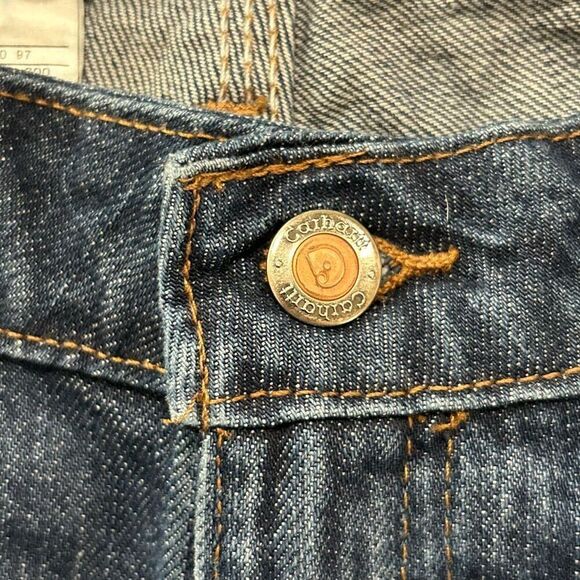 Carhartt Women’s Washed Denim Dungaree Work Jeans 6 x 32 – Midrise Bootcut Workw - Picture 9 of 12